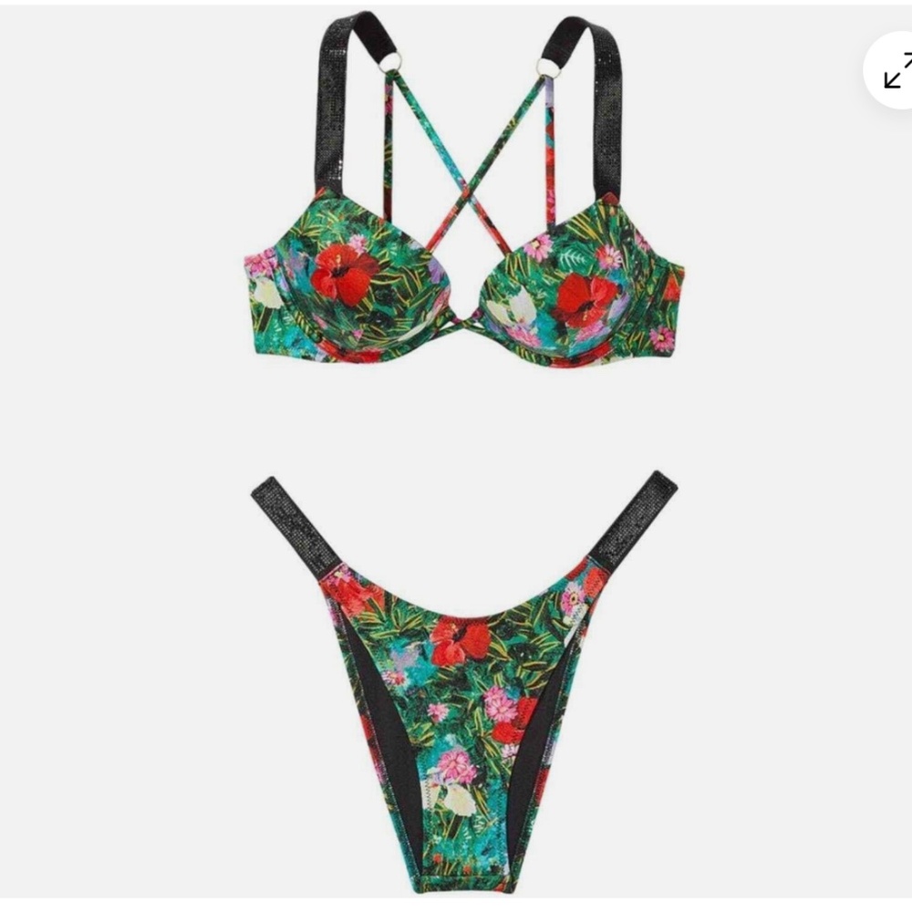 FIRM PRICE 🔥HOST PICK🔥 NWT 2pc Shine Strap Bombshell Bikini Top & Bottom